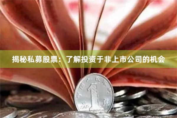 揭秘私募股票：了解投资于非上市公司的机会